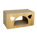 Maxbell Cat Corrugated House Scratching Bed Lounge Scratcher Cardboard for Kitty 58.5cmx26.5cmx29.5cm