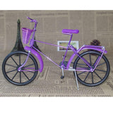 Maxbell 1:10 Aluminum Bike Model Bicycle with Basket Handicraft Toy Purple