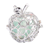 Max Fruit Apple Shape Bead Cage Locket Pendant DIY Necklace Bracelet Green
