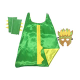 Maxbell Dinosaur Costume Cape Cosplay Stage Performances Carnival Prop for Kids green and yellow