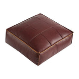 Maxbell Soft PU Leather Moroccan Pouf Handmade Ottoman Foot Rest for Kids Under Desk Violet Red