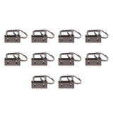 Max 10pcs Ribbon Webbing Crimp End Clip with Ring Belt Tip Connectors Black