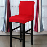 Maxbell Stretch Short Removable Dining Stool Chair Cover Slipcover Red