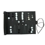 Maxbell PU Leather Backgammon Set Travel Family Recreational Backgammon Board Game