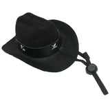 Maxbell Dog Cowboy Hat Festival Pet Dog Cat Hat Pet Dog Cowboy Hat Adjusatable Black