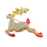 Maxbell Rhinestone Lovely Elk Running Deer Fashion Collar Lapel Pin Corsage