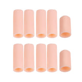 Maxbell 10pcs Silicone Gel Toe Finger Caps Covers Sleeves Tubes White