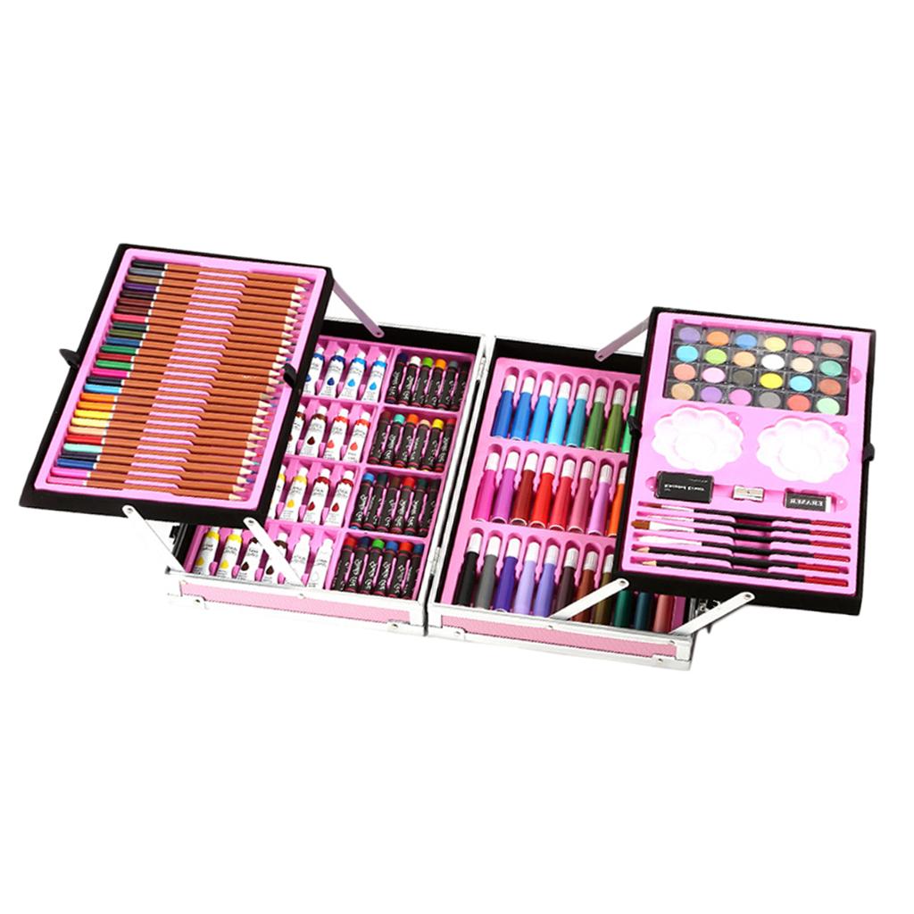 Maxbell 145Pcs Painting Art Box Set Watercolor Marker Paintbrush Students Drawing