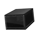 Maxbell Shoe Box Stackable Shoe Bins Display Case Shoe Container for Closet Black