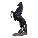 Maxbell Standing Horse Resin Statue Rearing Horse Art Figurine Sculpture Black