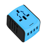 Maxbell Travel Adapter 4x USB Ports All in One for Speaker Cell Phone blue