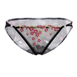 Maxbell Women Lace Mesh Flower Embroidered Underwear Low Rise Briefs Sexy Lingerie Black