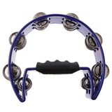 Maxbell 1 Piece Rattle Tambourine Handbell Shaker Bell Musical Percussion Blue