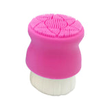 Maxbell Manual Face Washing Brush Soft Bristle and Exfoliating Silicone Pad Rose Red