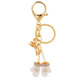 Max Alloy Cartoon Animal Keychain Bag Car Key Chains Gold-White Glove