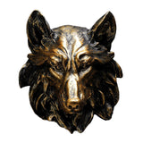Maxbell Animal Wolf Head Wall Art Decorations Bust Wall Statue Fine Workmanship Bronze