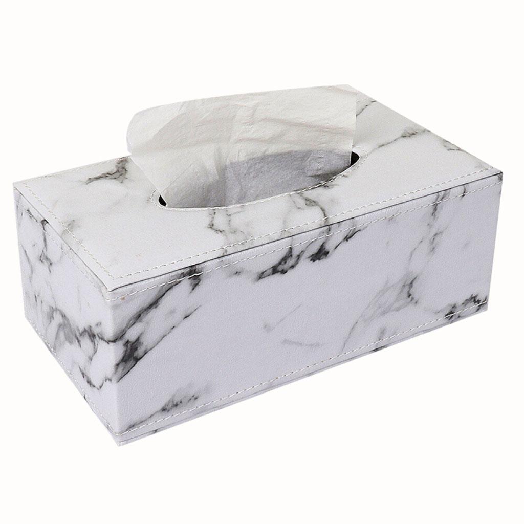 Maxbell PU Leather Tissue Box Case Cover Paper Napkin Holder Home Office Decor