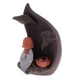 Max Buddhist Tibetan Incense Burner Carved Little Monk Ceramic Handcrafts Arts