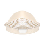 Maxbell Medium Rabbit Litter Box Potty Triangle with Grid for Chinchilla Rabbit Beige