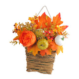 Maxbell Door Hanging Flower Basket Handmade Autumn Garland Fall Harvest Door Wreath