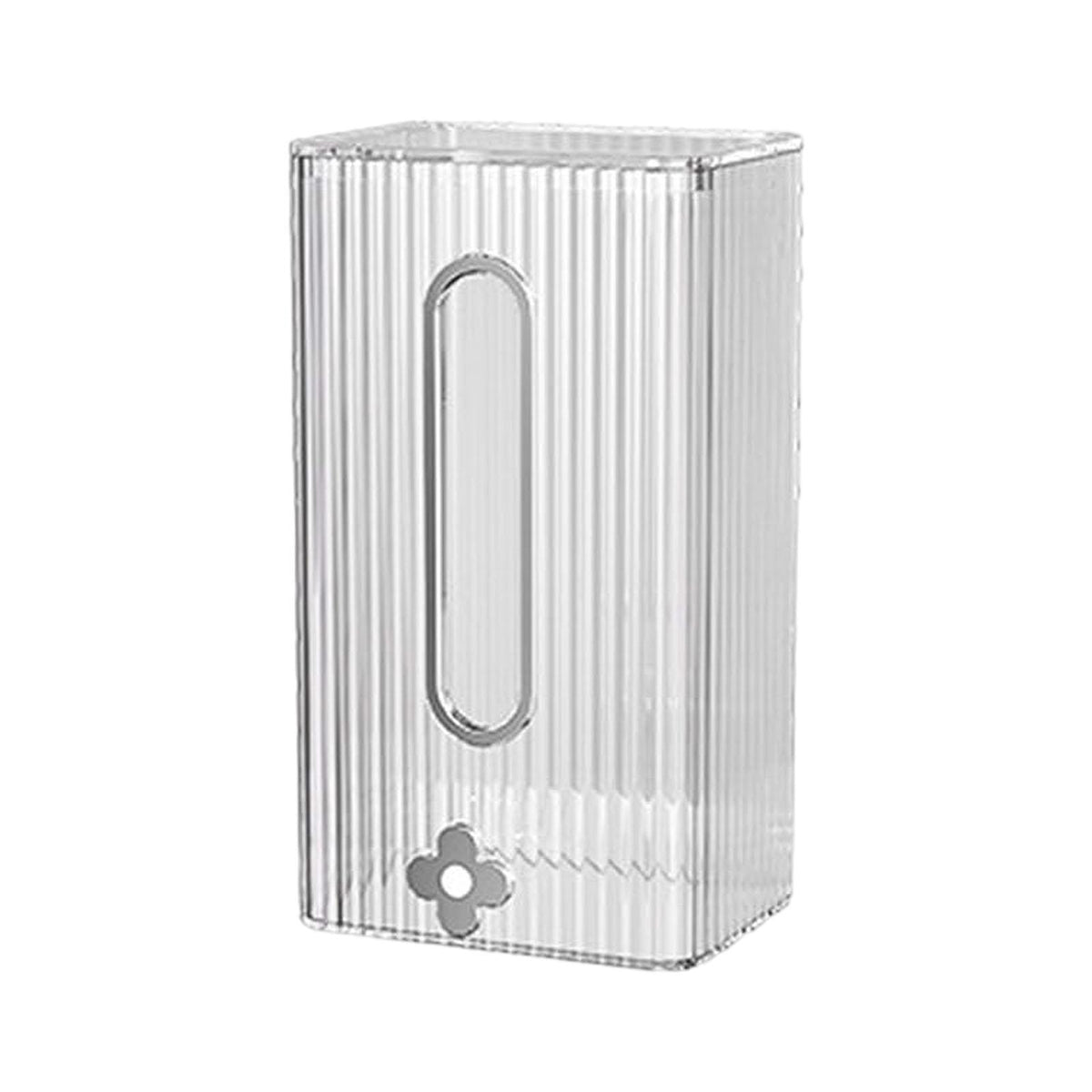 Maxbell Tissue Box Holder with Cover Self Adhesive Modern for Desktop Home Office Clear and Silver