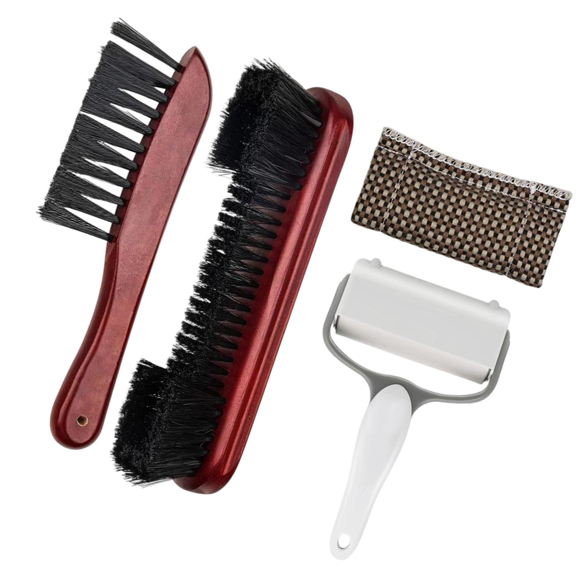 Maxbell Durable Billiards Pool Table Brush Set Cleaning Brushes Pool Table Cleaner Red 4PCS