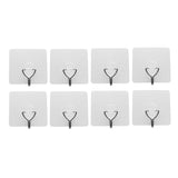 Max Traceless Wall Hook Adhesive Sticky Clothes Hanger 7x7cmTransparent 8 pieces