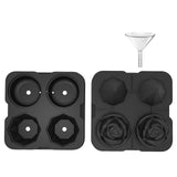 Maxbell Rose Diamond Shape Ice Mold Ice Maker Reusable Ice Tray with Lid Black