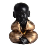 Maxbell Resin Cute Little Monks Figurines Baby Buddha Statue Decor Gift No Speaking