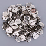 Maxbell 100 Pieces Silver Tone Round Cabochon Brooch Back Bar Pins Badges 13mm 20MM