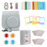 Maxbell For Fujifilm Instax Mini 9 Camera PU Case Filter+Close up Lens Gift Set  smoky white