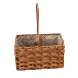 Maxbell Rattan Flower Basket Multifunctional Eggs Candy Basket for Garden Home Decor Rectangle