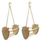 Max 2pcs Birds Parrots Wooden Swing Toys Small Animals Cage Toys Color Random