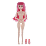 Maxbell 36cm Ball Jointed Girl Doll Nude Body DIY Parts White Skin With Hair B-5