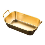 Maxbell Metal Fries Plate Dinner Plate Dessert Serving Tray for Restaurant Bar Aureate L