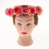 Maxbell Bridal Silk Camellia Flower Wreath Wedding Hair Accessories Watermelon Red