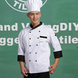 Maxbell Unisex Chef Jackets Waiter Suit Coat Long Sleeves Chef Uniforms L White