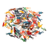 Maxbell 100Pcs Painted People Figures Miniatures for Train Railway Layout 1:150