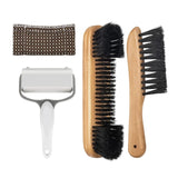 Maxbell Durable Billiards Pool Table Brush Set Cleaning Brushes Pool Table Cleaner Brown 4PCS