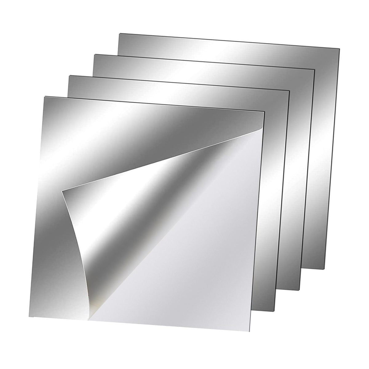 Maxbell 4 Pieces Wall Stickers Mirror Wall Mirror Tiles Sticky for Background Gym 20cmx20cm