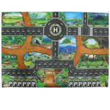 Maxbell 83*57cm Dinosaur Word Traffic Road Play Mat w/ Track for Car Truck Train Toy