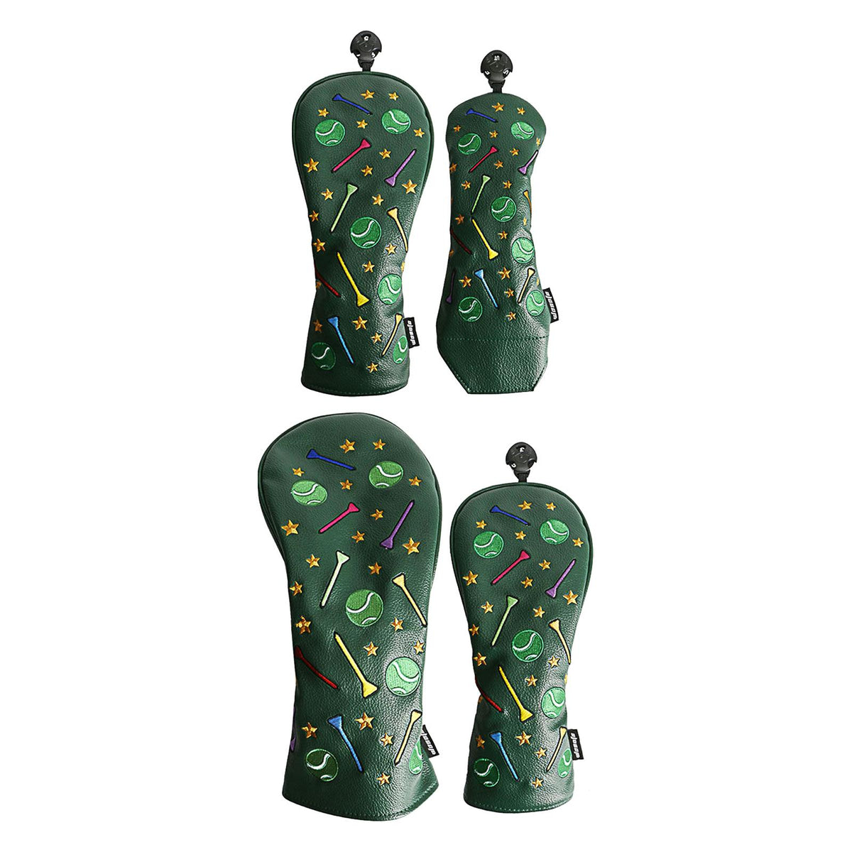Maxbell Maxbell Set of 4Pcs 1 3 5 UT Woods Golf Head Covers  Ball Pattern Green
