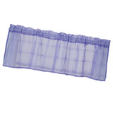 Max Yarn Rod Pocket Sheer Curtain Valance for Kitchen Bathroom Purple-137x90cm