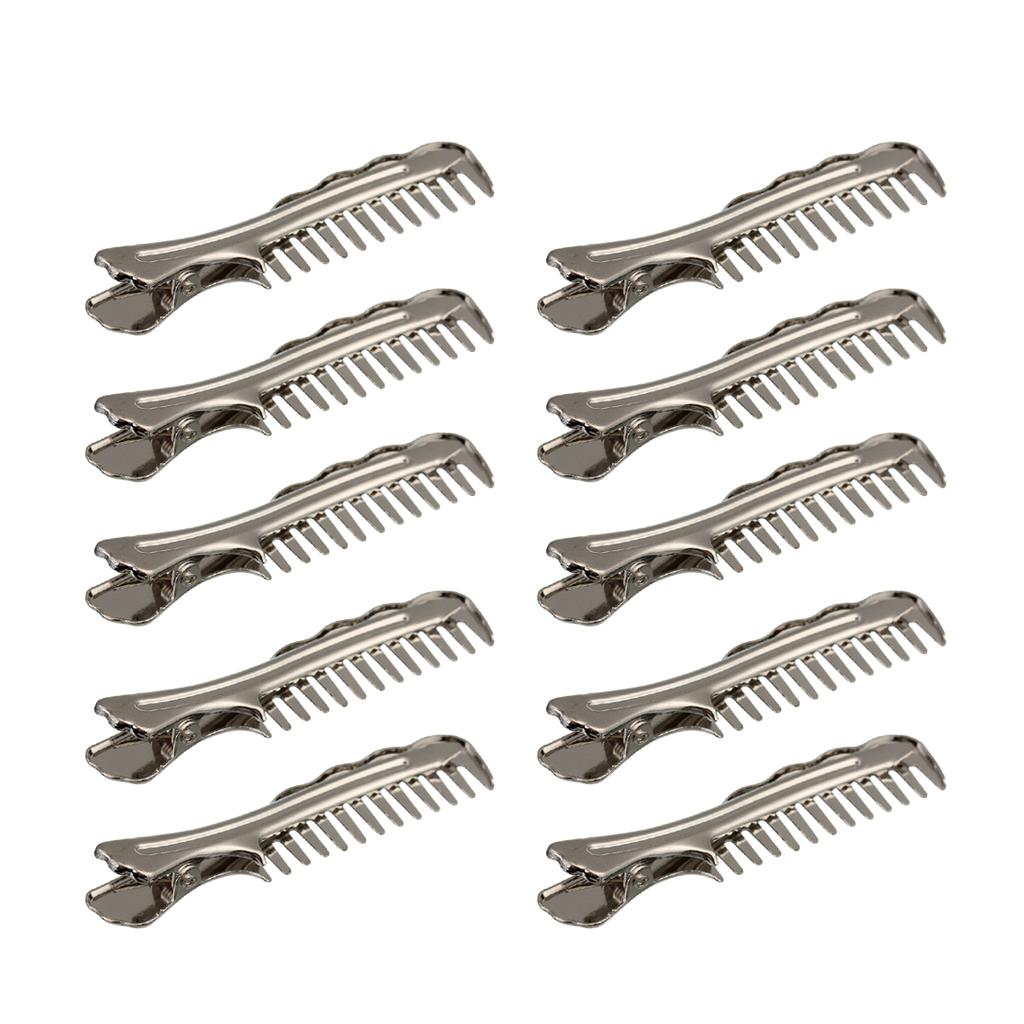 Max 10x Alligator Clips Prong Duckbill Teeth Comb Hairpin Bow DIY Silver