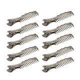 Max 10x Alligator Clips Prong Duckbill Teeth Comb Hairpin Bow DIY Silver