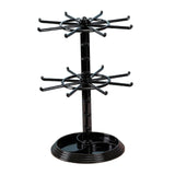 Maxbell 2 Layer Earring Organizer Plastic Durable for Vanity Table Earrings Necklace Small Round