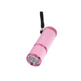 Maxbell Portable Handheld flashlights 9 LED Aluminum Diameter 2.5cm Length 9cm Pink