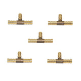 Max Maxb 5pcs Brass T Type Joiner Fuel Hose Joiner Tee Connector Air Water Gas 8mm