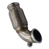 Maxbell 2.5" V-Band Downpipe Low Profile 90Deg w/Flex bellow pipe stainless+ O2 Plug