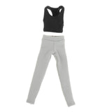 Maxbell 1/12 Scale Women Figure Vest and Pants Accs for 6 inch Female Action Figures Black Gray